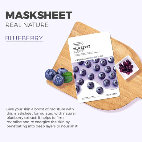 THE FACE SHOP Real Nature Face Mask BLUEBERRY 1pc (20g)