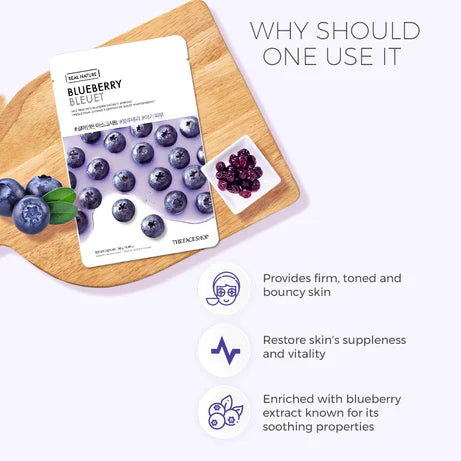THE FACE SHOP Real Nature Face Mask BLUEBERRY 1pc (20g)