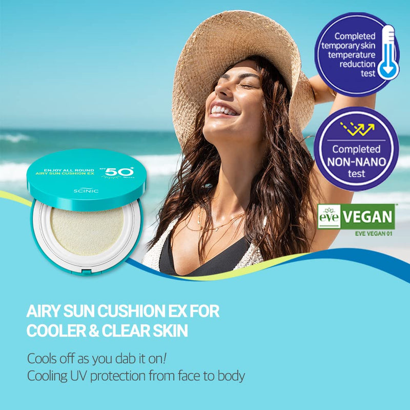 SCINIC Enjoy All Round Airy Sun Cushion EX SPF50+PA++++ [25GM]