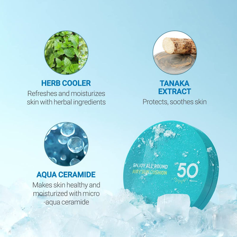 SCINIC Enjoy All Round Airy Sun Cushion EX SPF50+PA++++ [25GM]