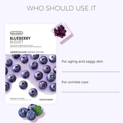 THE FACE SHOP Real Nature Face Mask BLUEBERRY 1pc (20g)