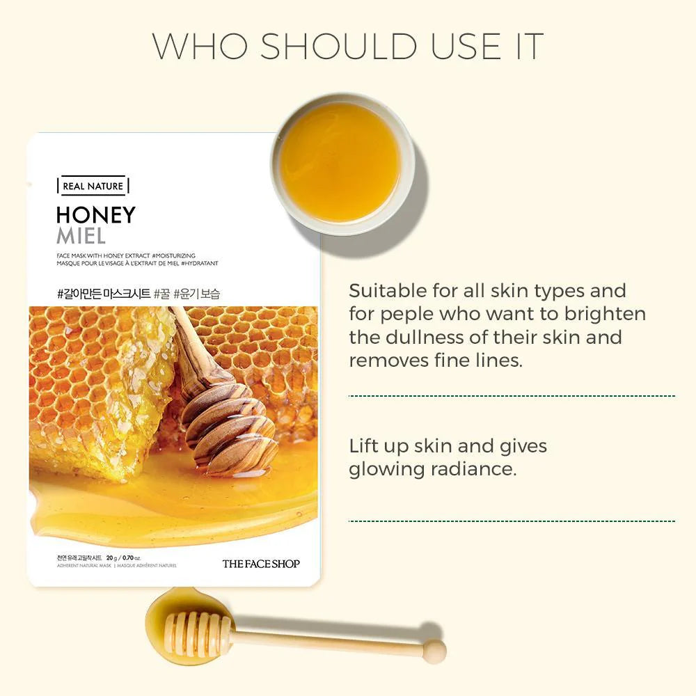 THE FACE SHOP Real Nature Face Mask HONEY 1pc (20g)