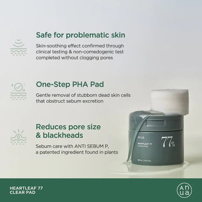 ANUA Heartleaf 77 Clear Pad [160ml/70 pads]