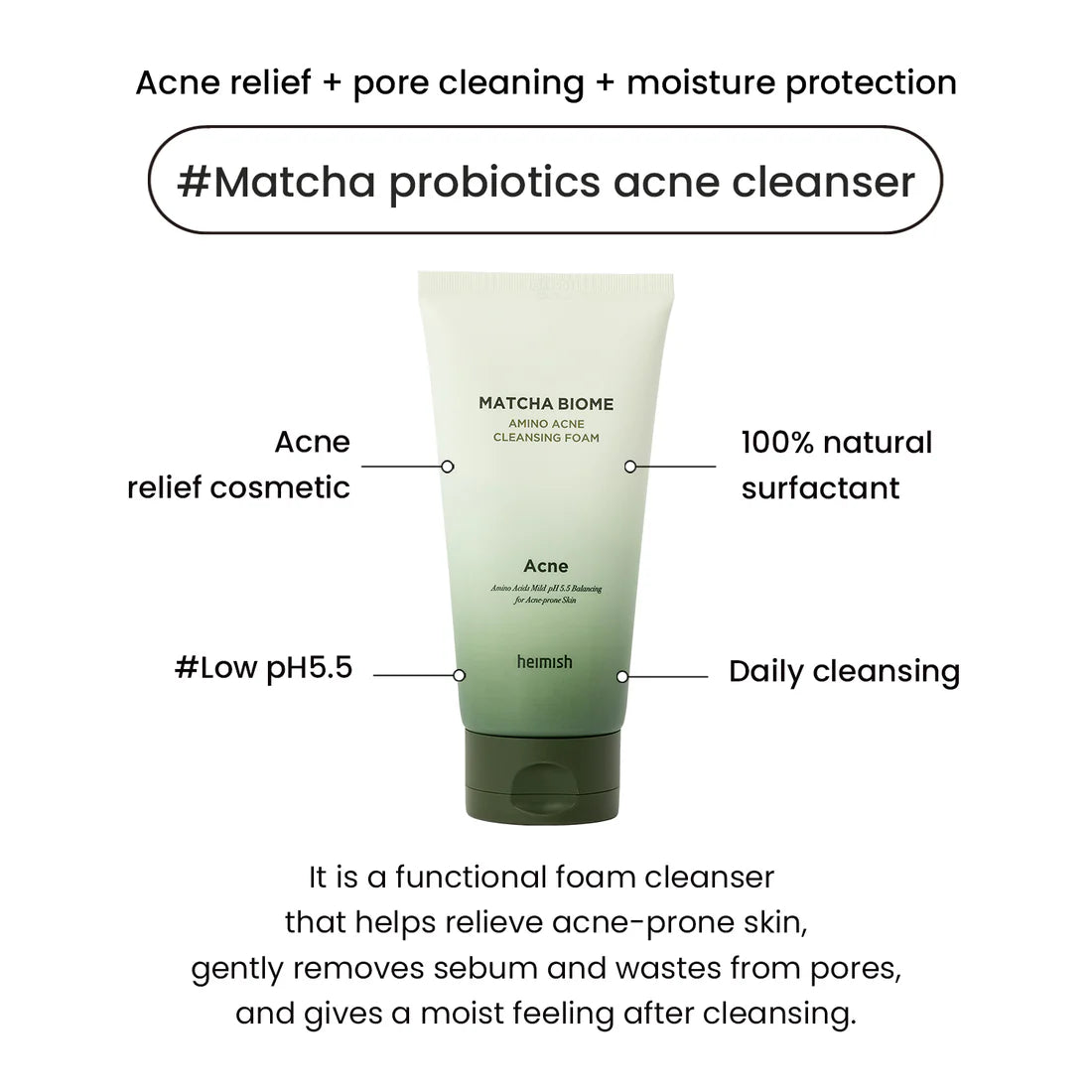 HEIMISH Matcha Biome Amino Acne Cleansing Foam 150ml