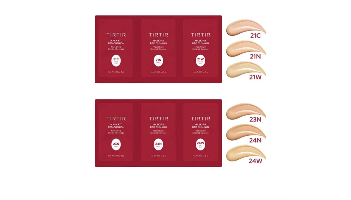 TIRTIR Mask Fit Red Cushion 6 Shade Trial Kit - LIGHT MEDIUM (21C-24W)